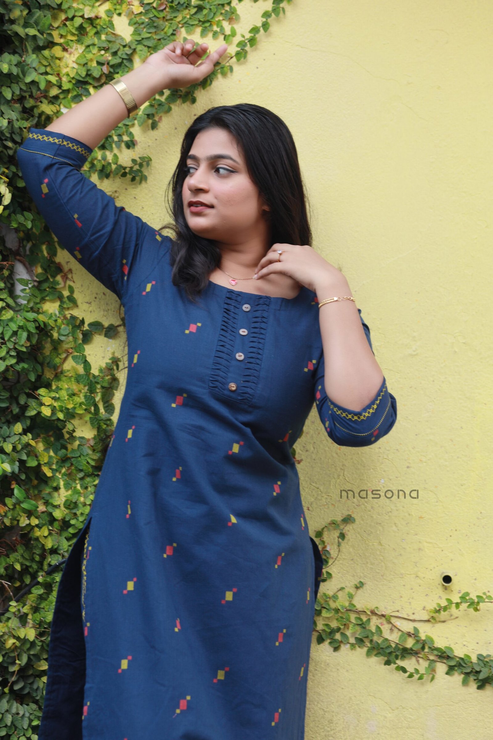 South cotton self butta Slitted Top with matching bottom -M1796 - Image 8