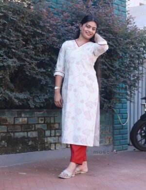 Vatican cotton Slitted Top with plain bottom -1829