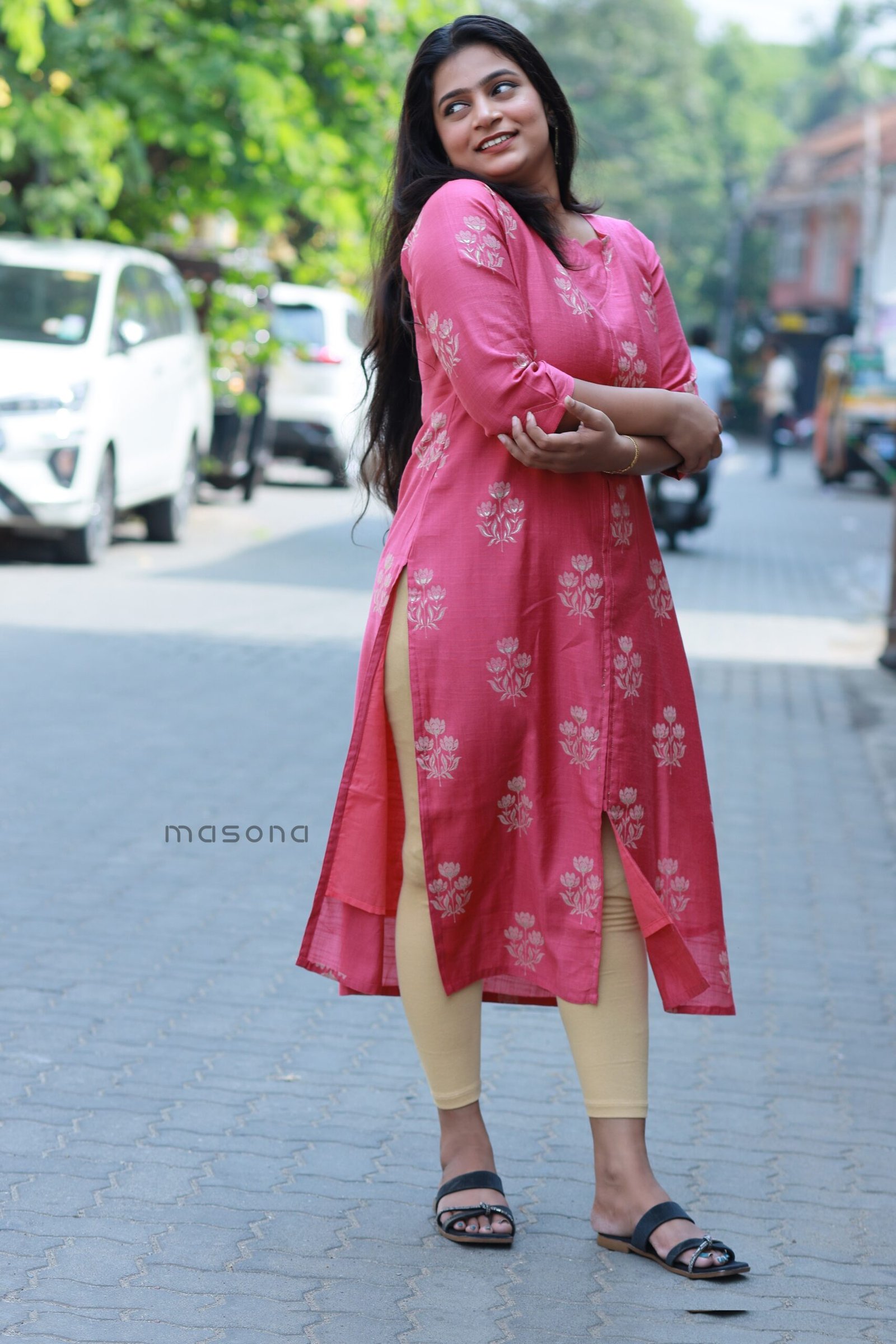 Vatican Cotton Printed Kurti with Zeri Thread Detailing - M1813 - Image 5