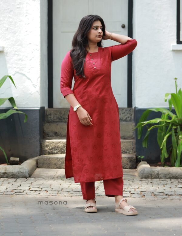 Hakoba Straight Cut Kurti Set - 1859