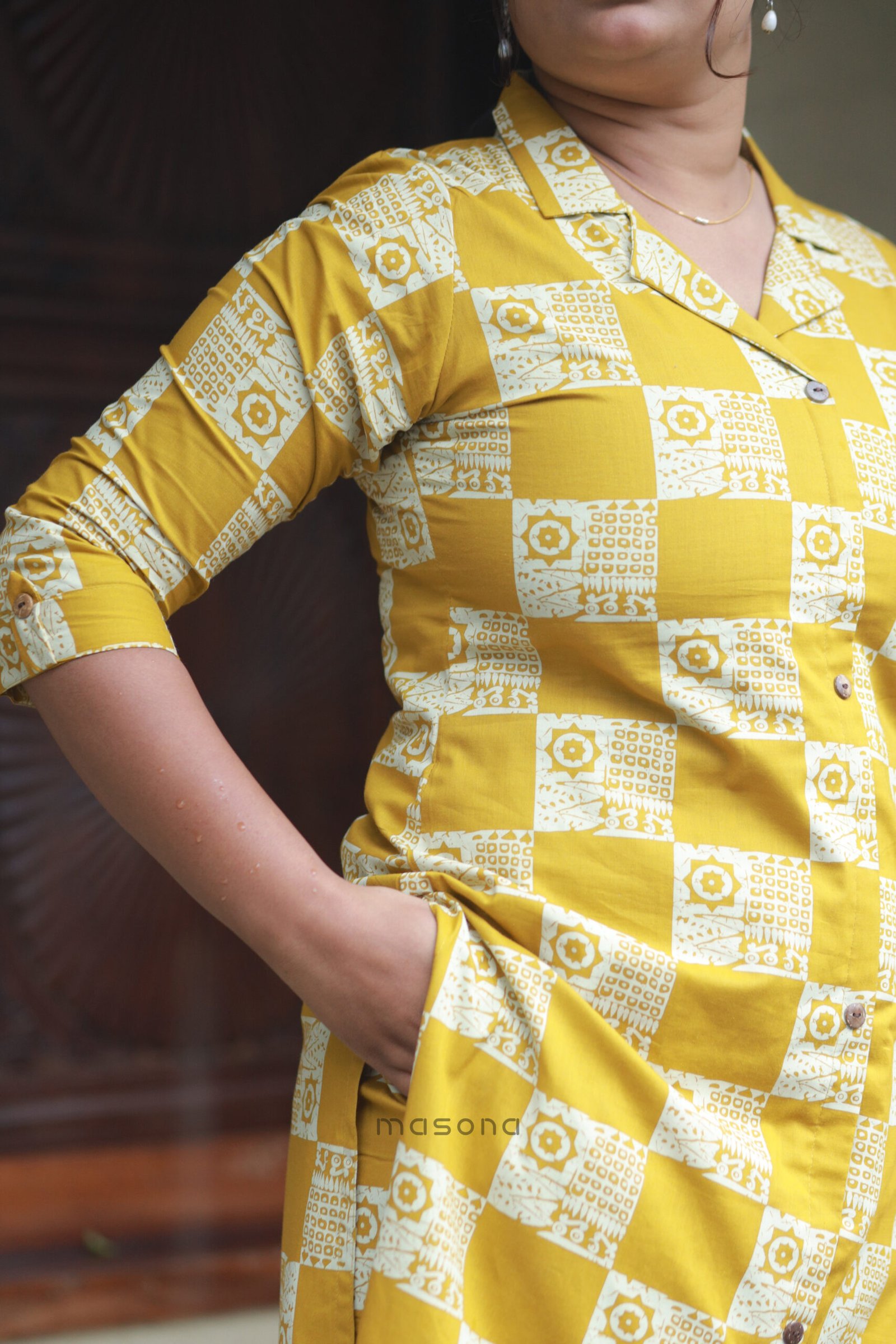 Box Print Cotton Co-ord Set - M1898 - Image 4