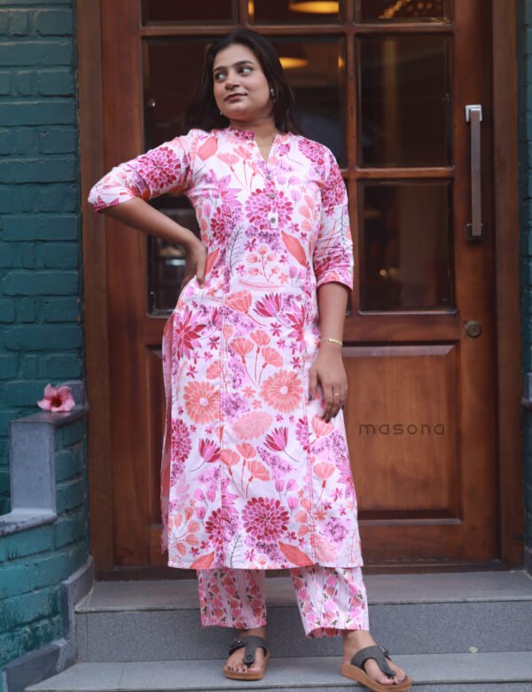 Floral Grace Cotton Co-ord Set - M1881