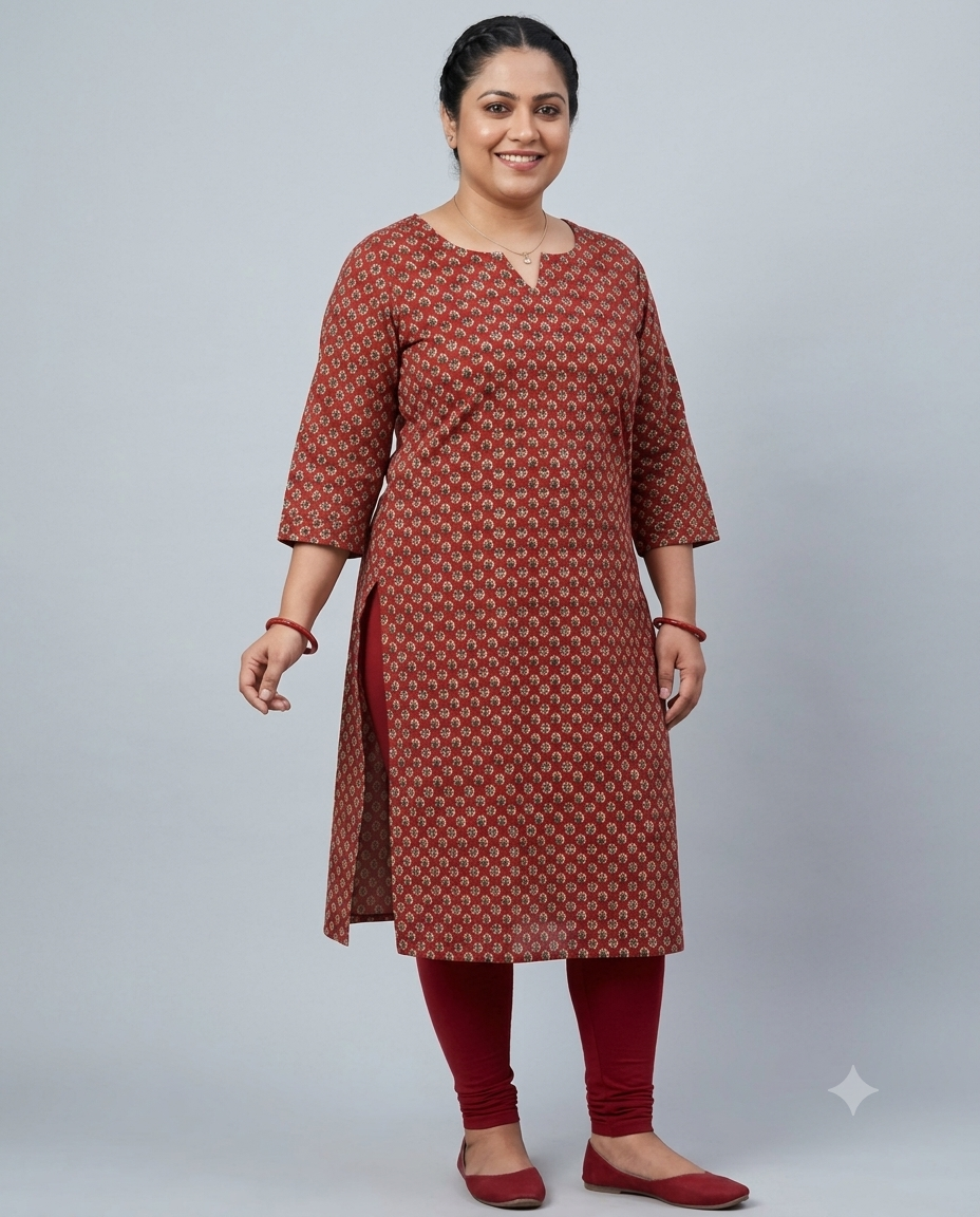 Cambric Cotton Slitted Kurti - M2034