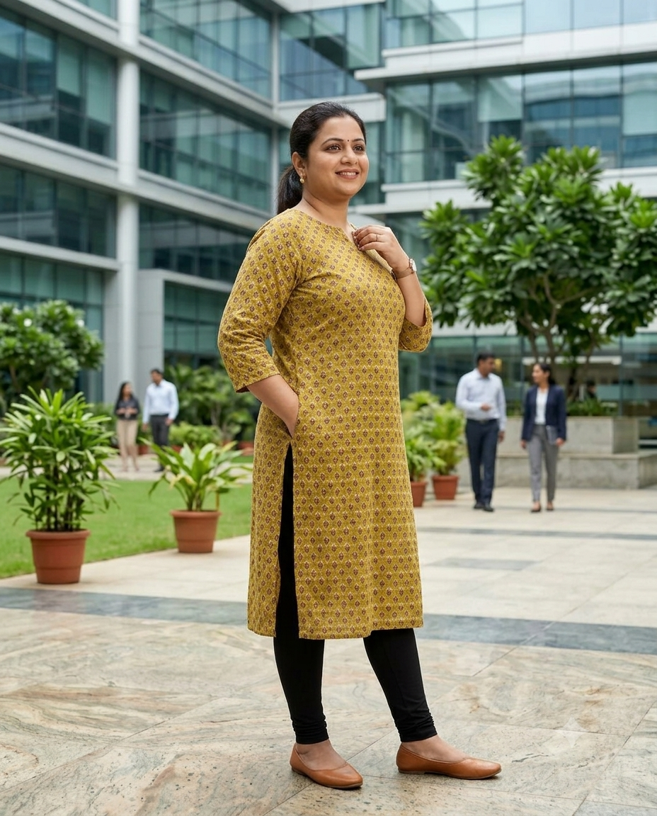 Cambric Cotton Slitted Kurti - M2034 - Image 8