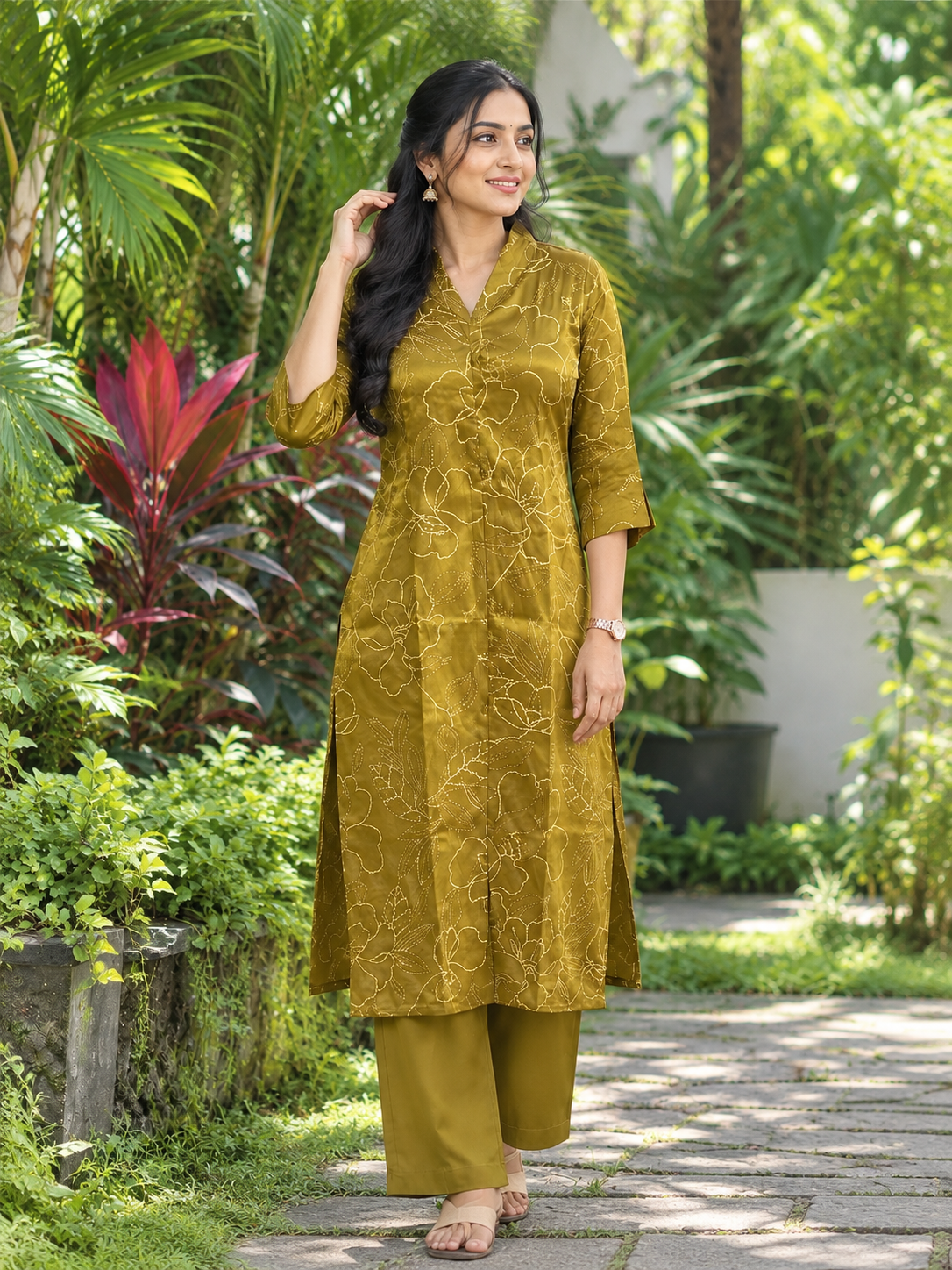 Roman Glass Printed Kurti - M1960