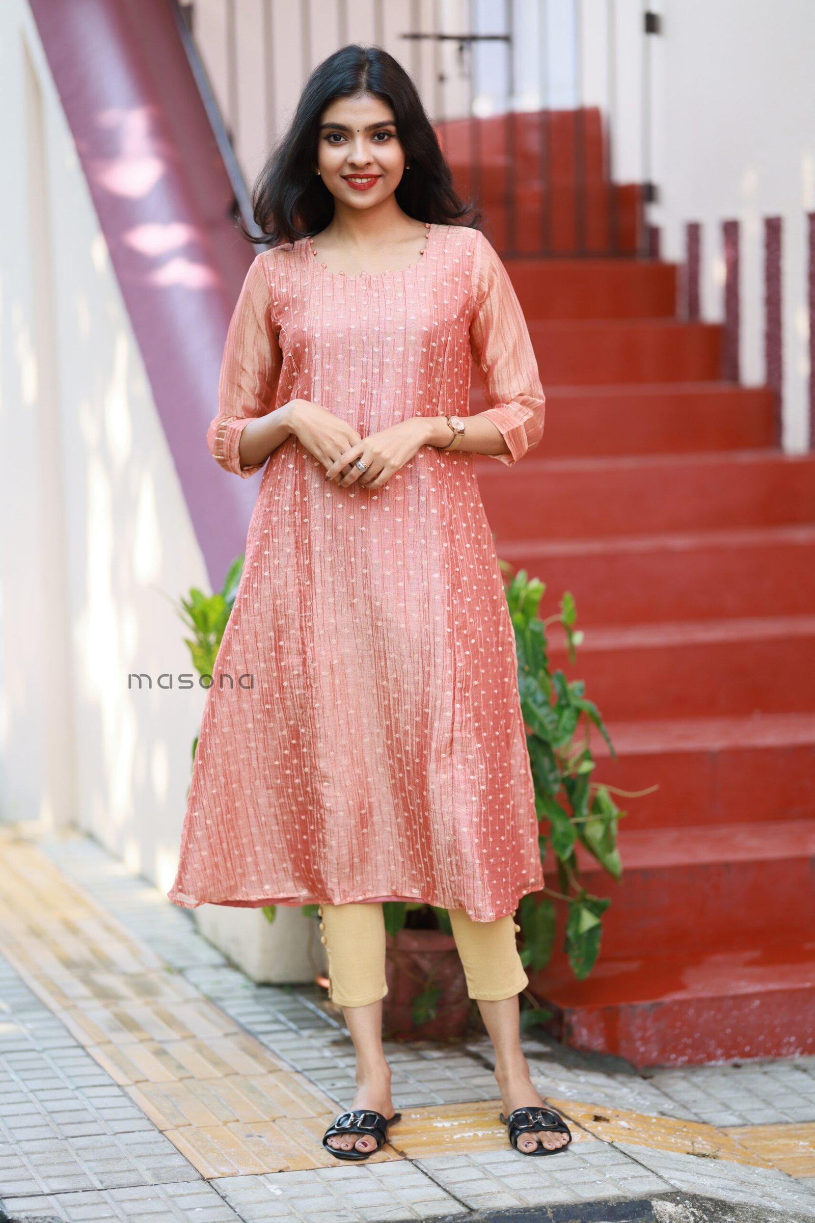 Tissue Organza A line Kurti - M2004 - Image 6