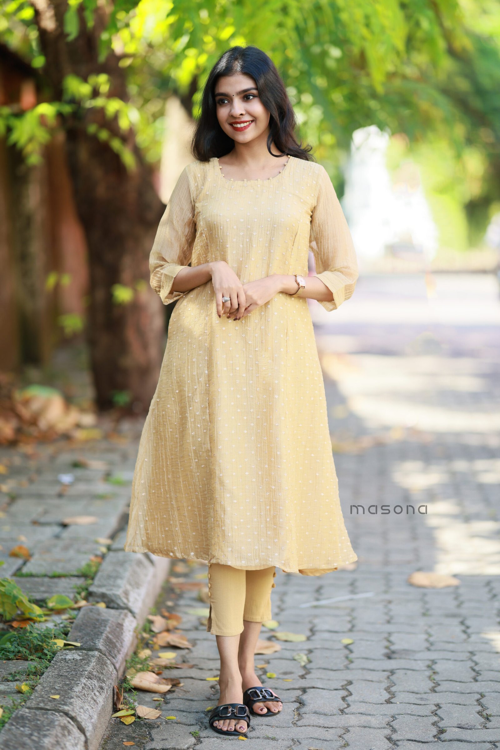 Tissue Organza A line Kurti - M2004 - Image 4