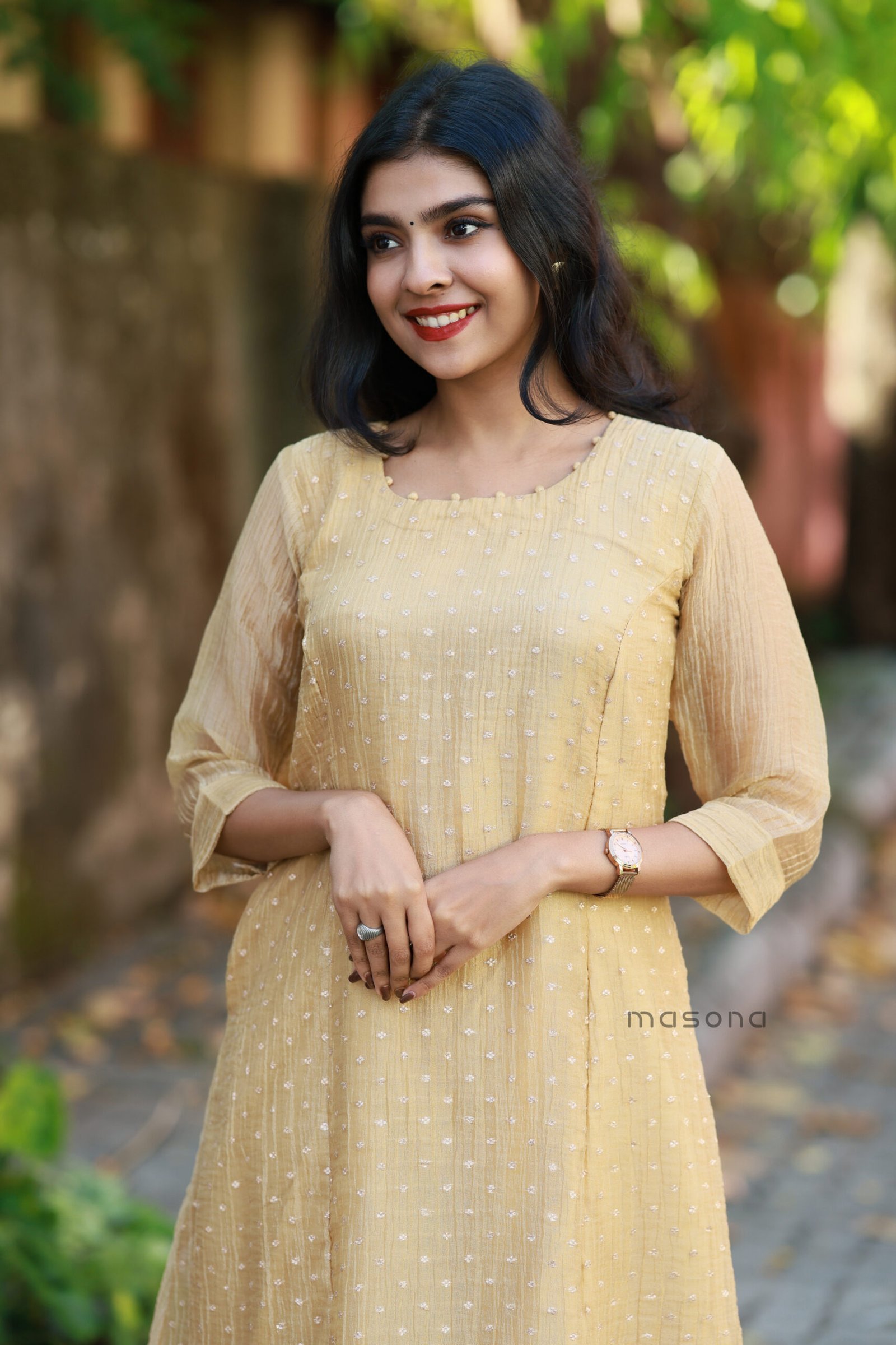 Tissue Organza A line Kurti - M2004 - Image 3