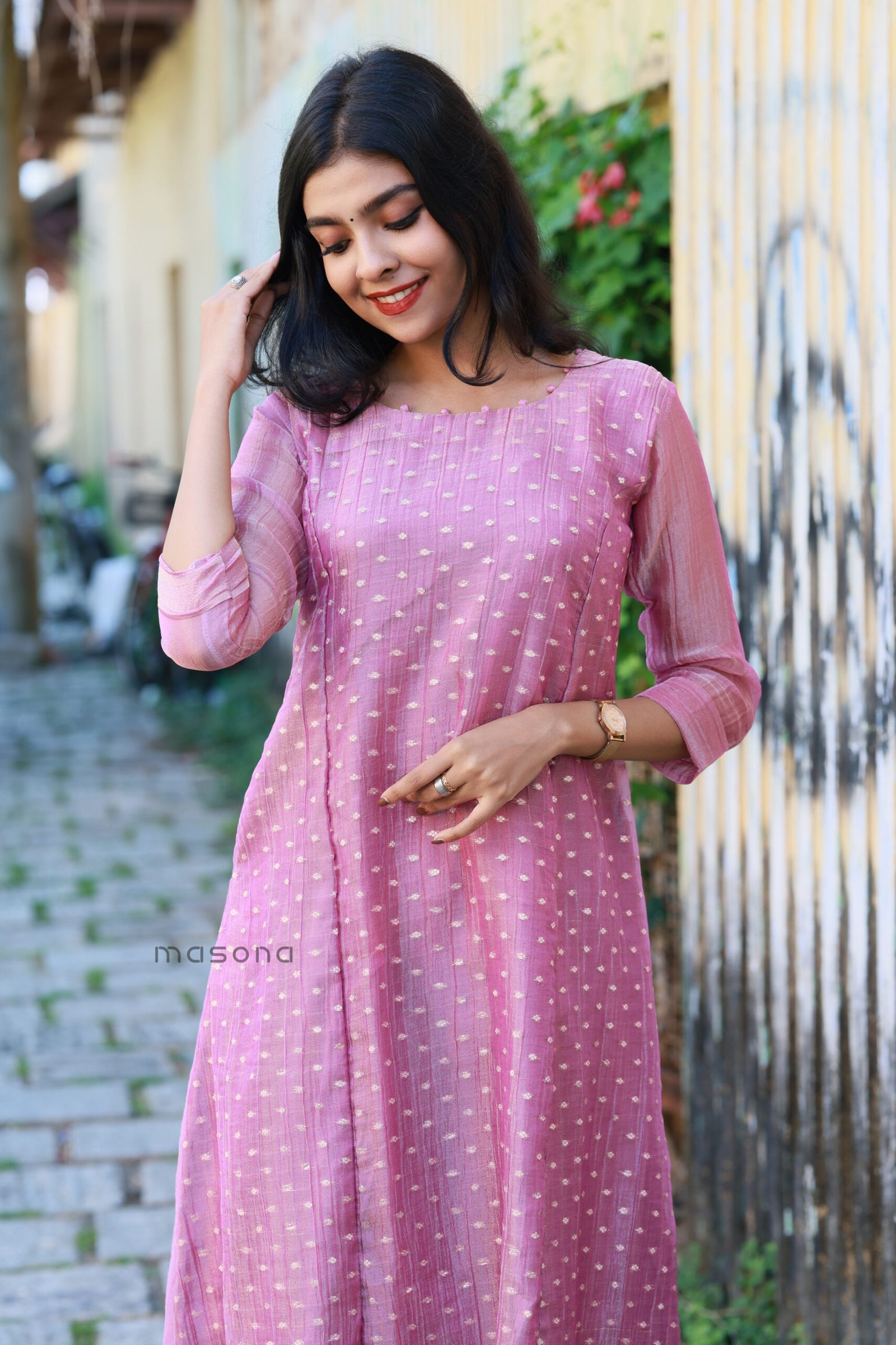 Tissue Organza A line Kurti - M2004 - Image 2