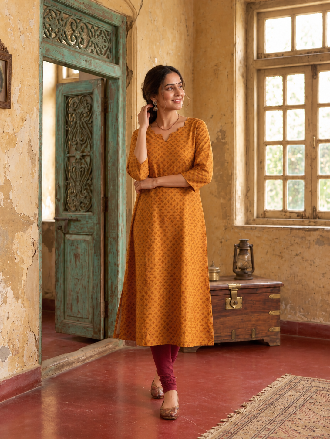 South Cotton A-Line Kurti - M1986 - Image 5