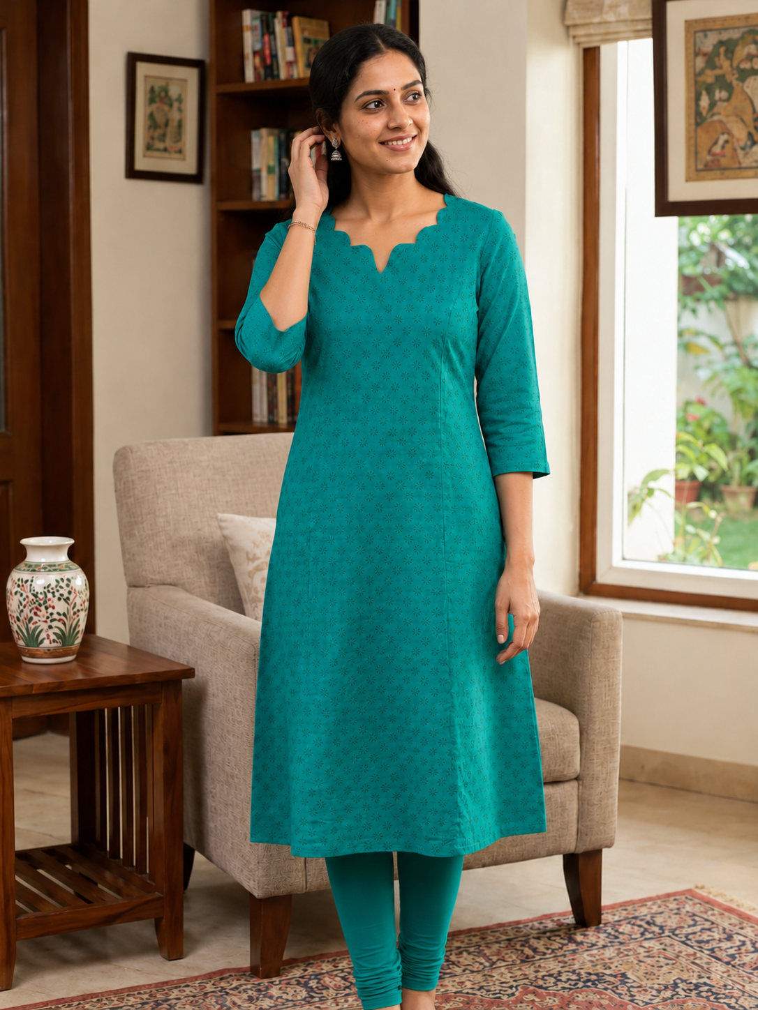 South Cotton A-Line Kurti - M1986 - Image 2