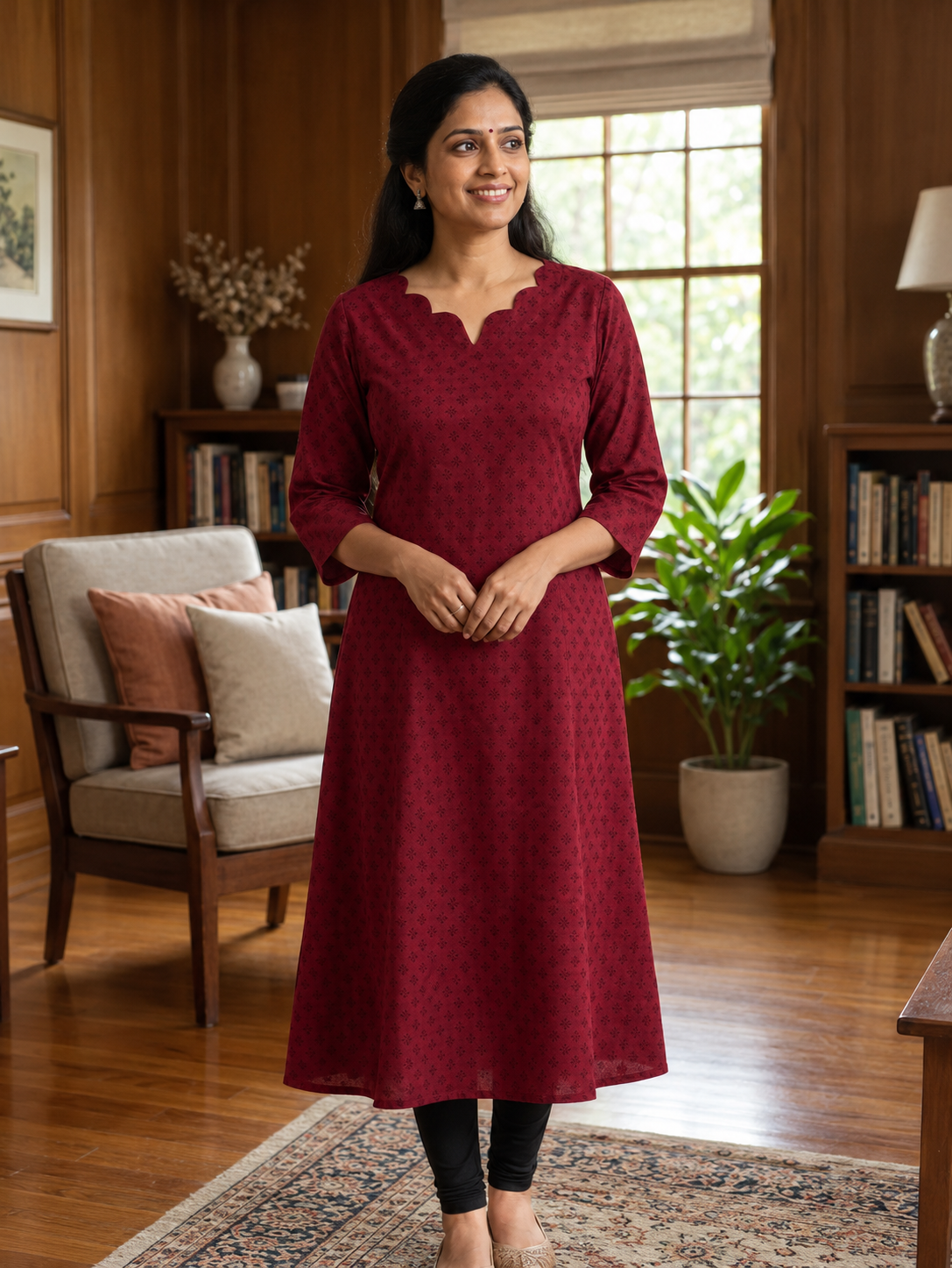 South Cotton A-Line Kurti - M1986 - Image 3