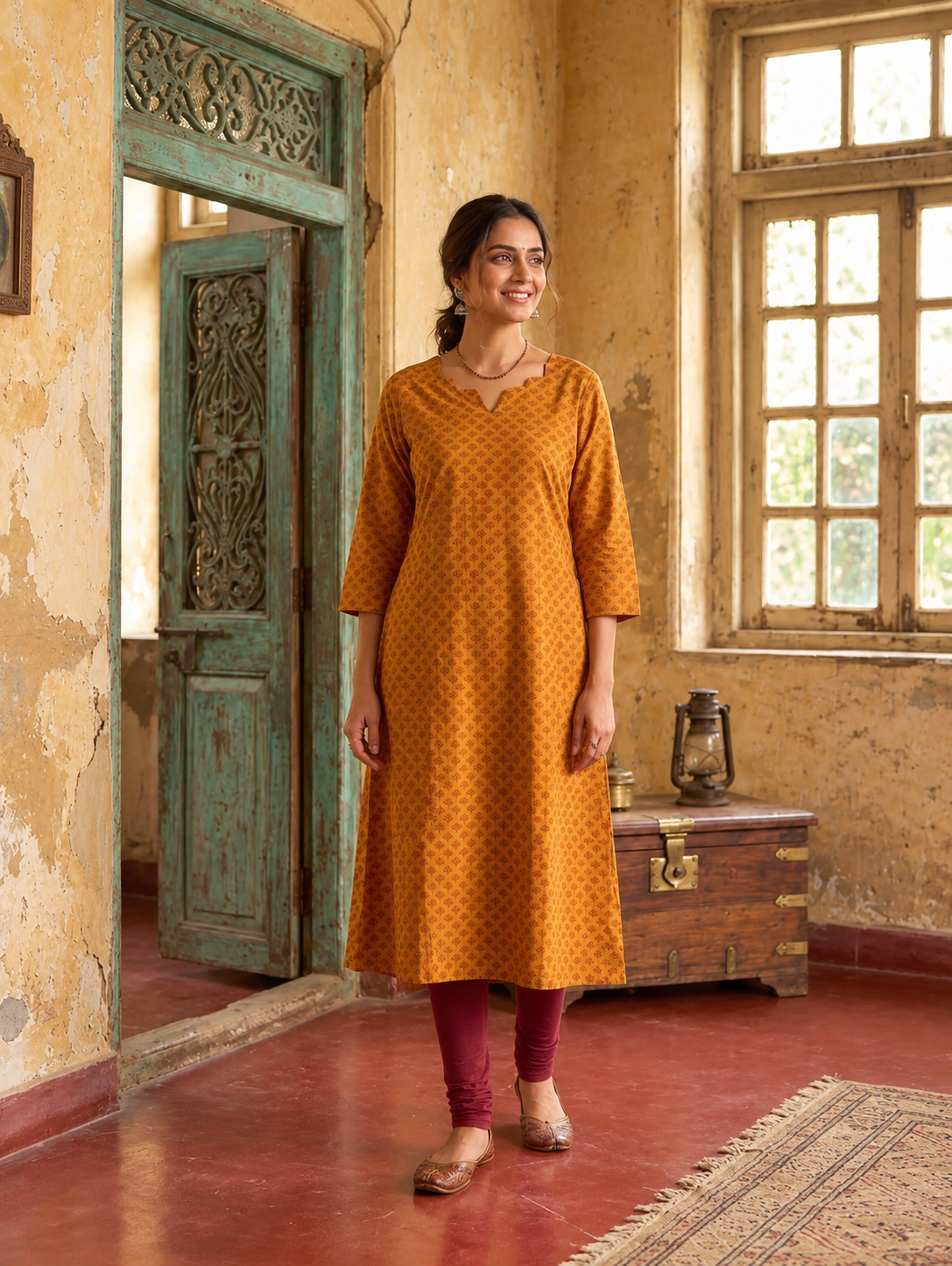South Cotton A-Line Kurti - M1986 - Image 6