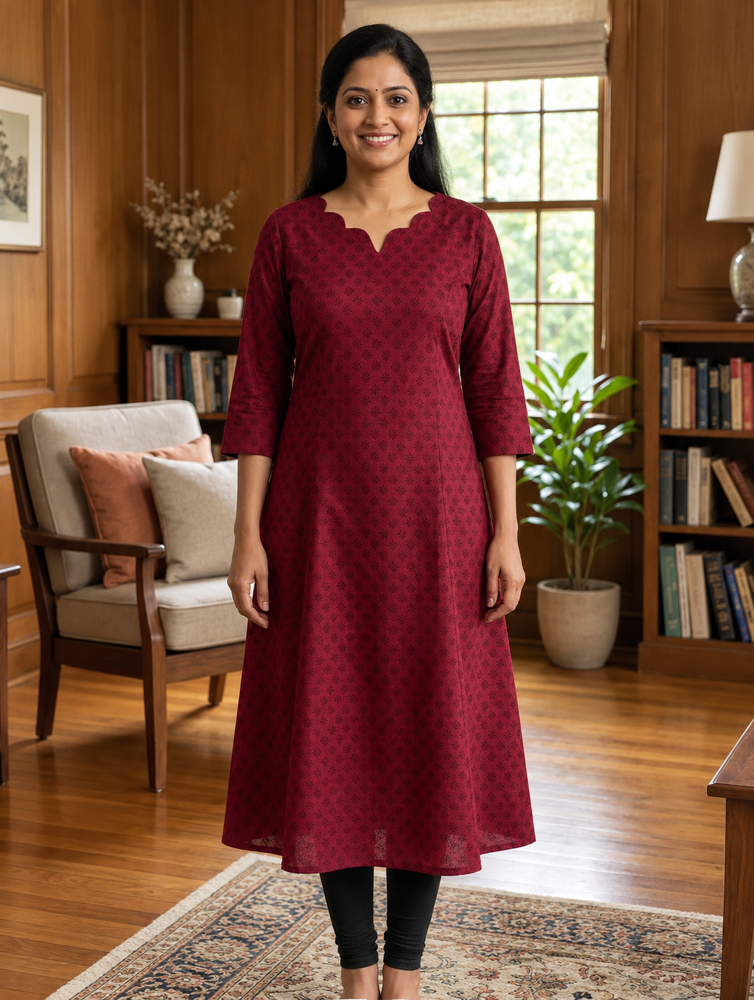 South Cotton A-Line Kurti - M1986 - Image 4